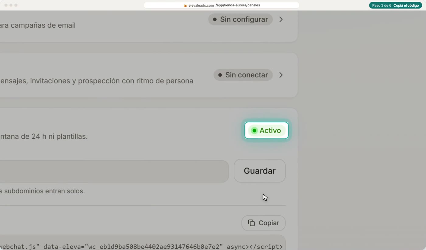 Copiá el código