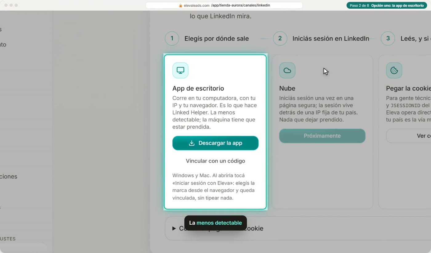 Opción uno: la app de escritorio
