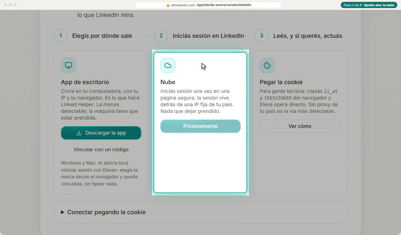 Opción dos: la nube