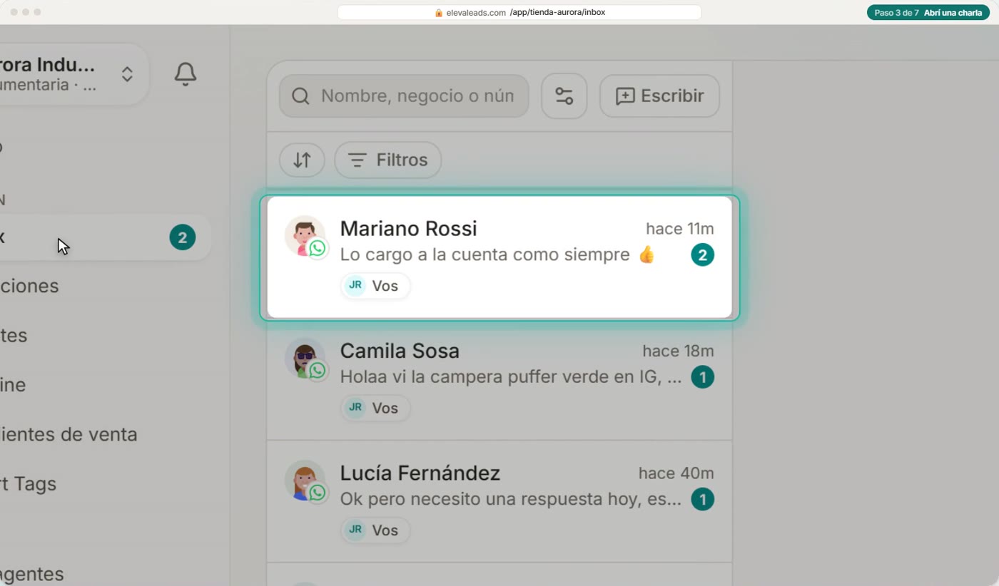 Abrí una charla