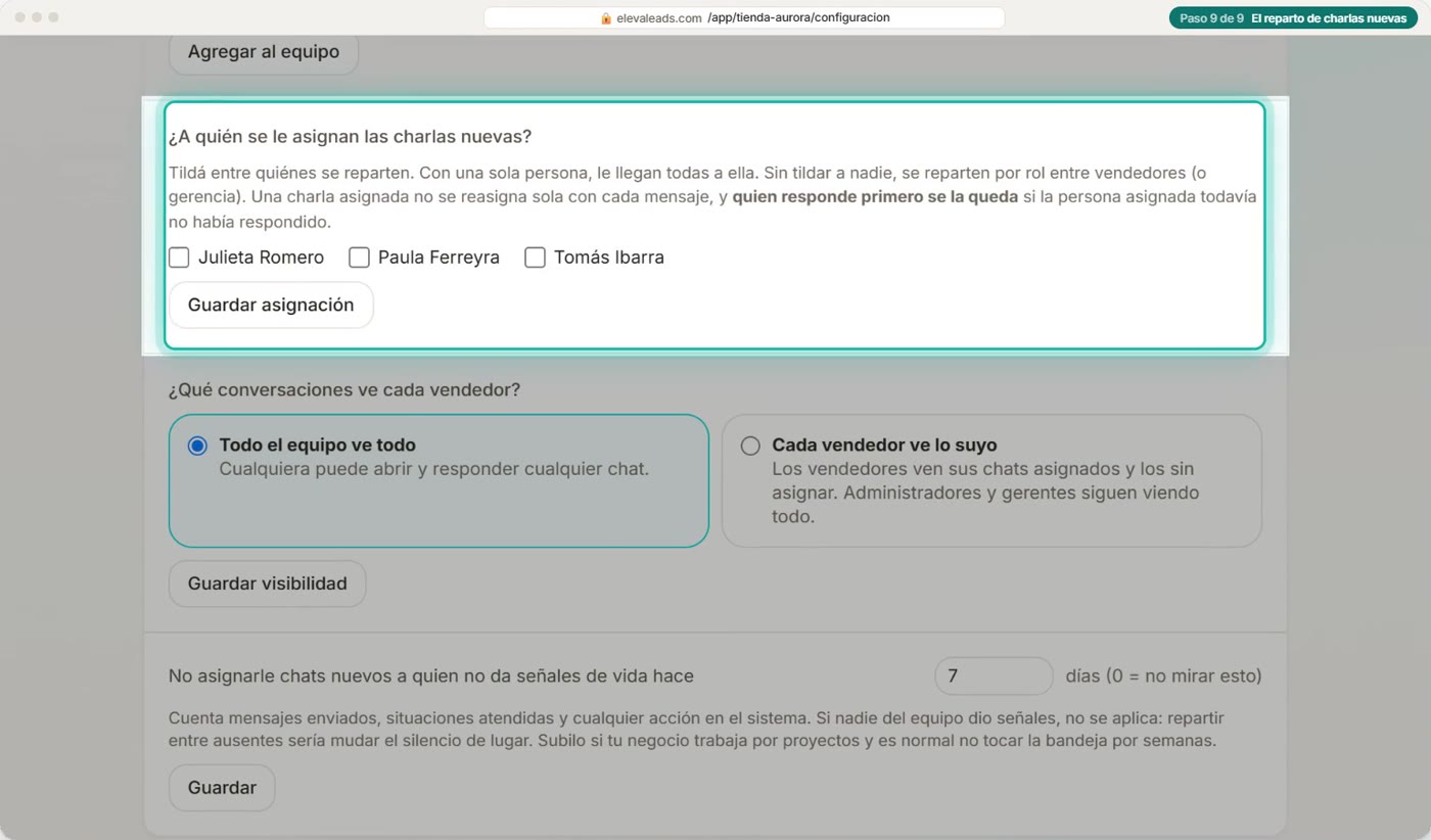 El reparto de charlas nuevas