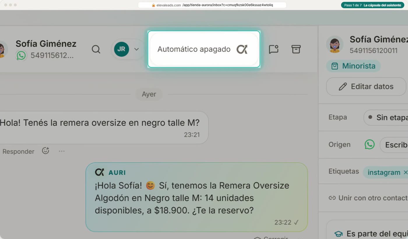 La cápsula del asistente