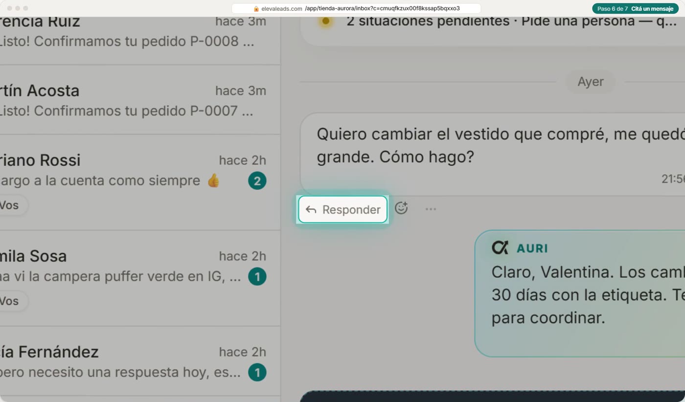 Citá un mensaje