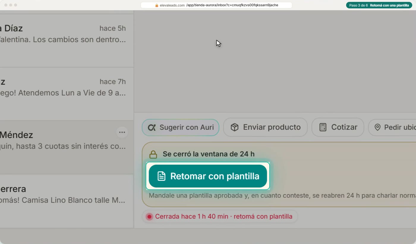 Retomá con una plantilla