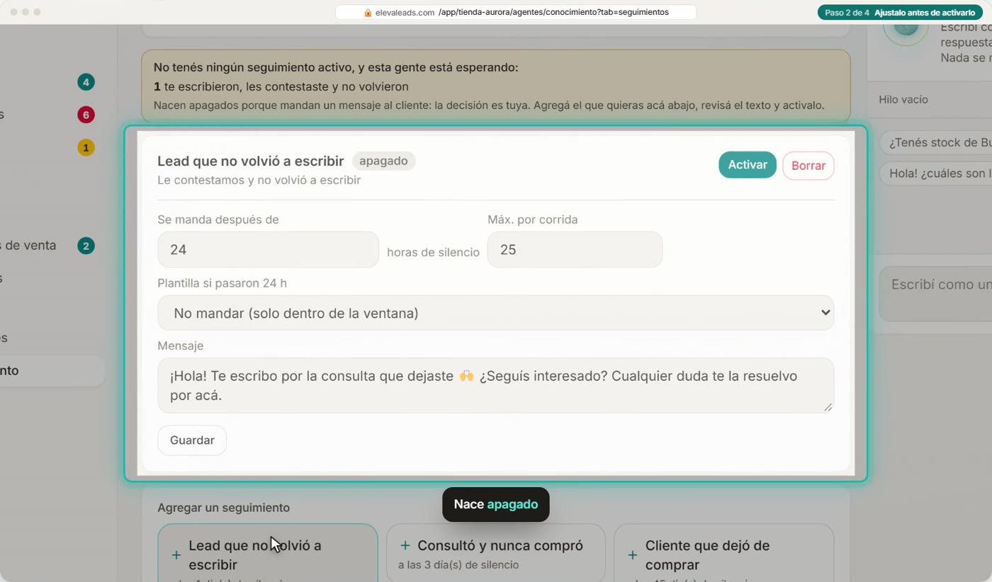 Ajustalo antes de activarlo