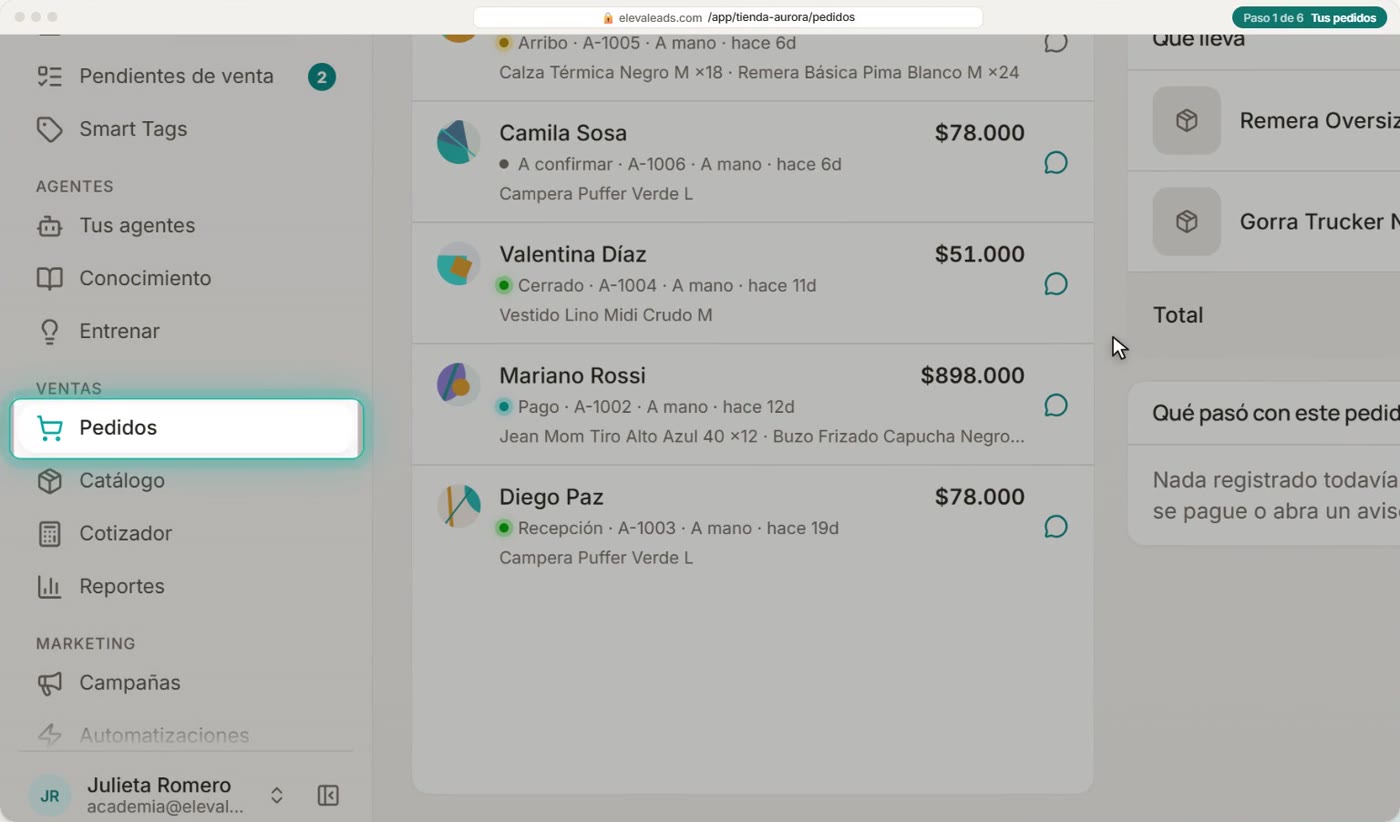 Tus pedidos
