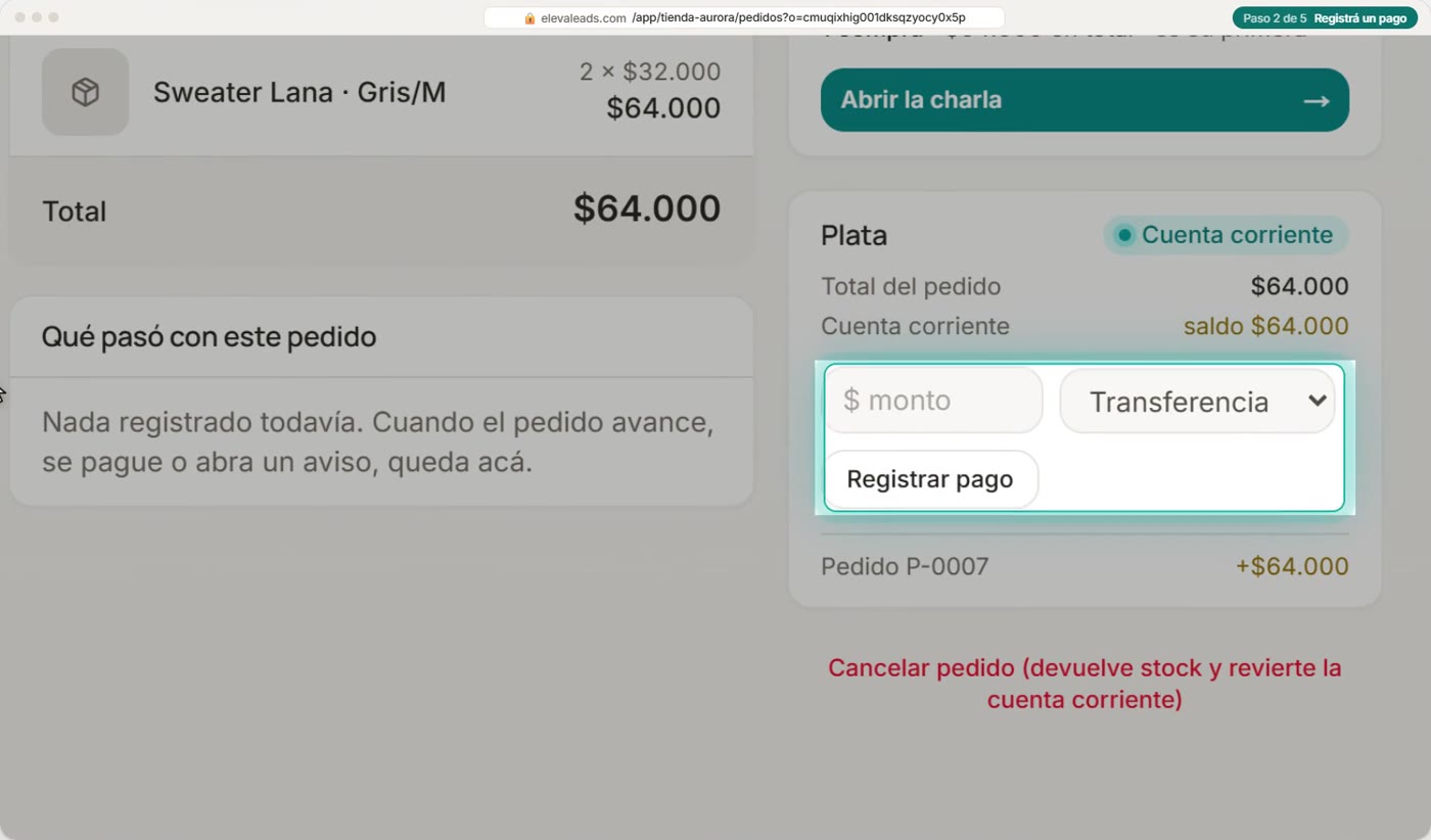 Registrá un pago