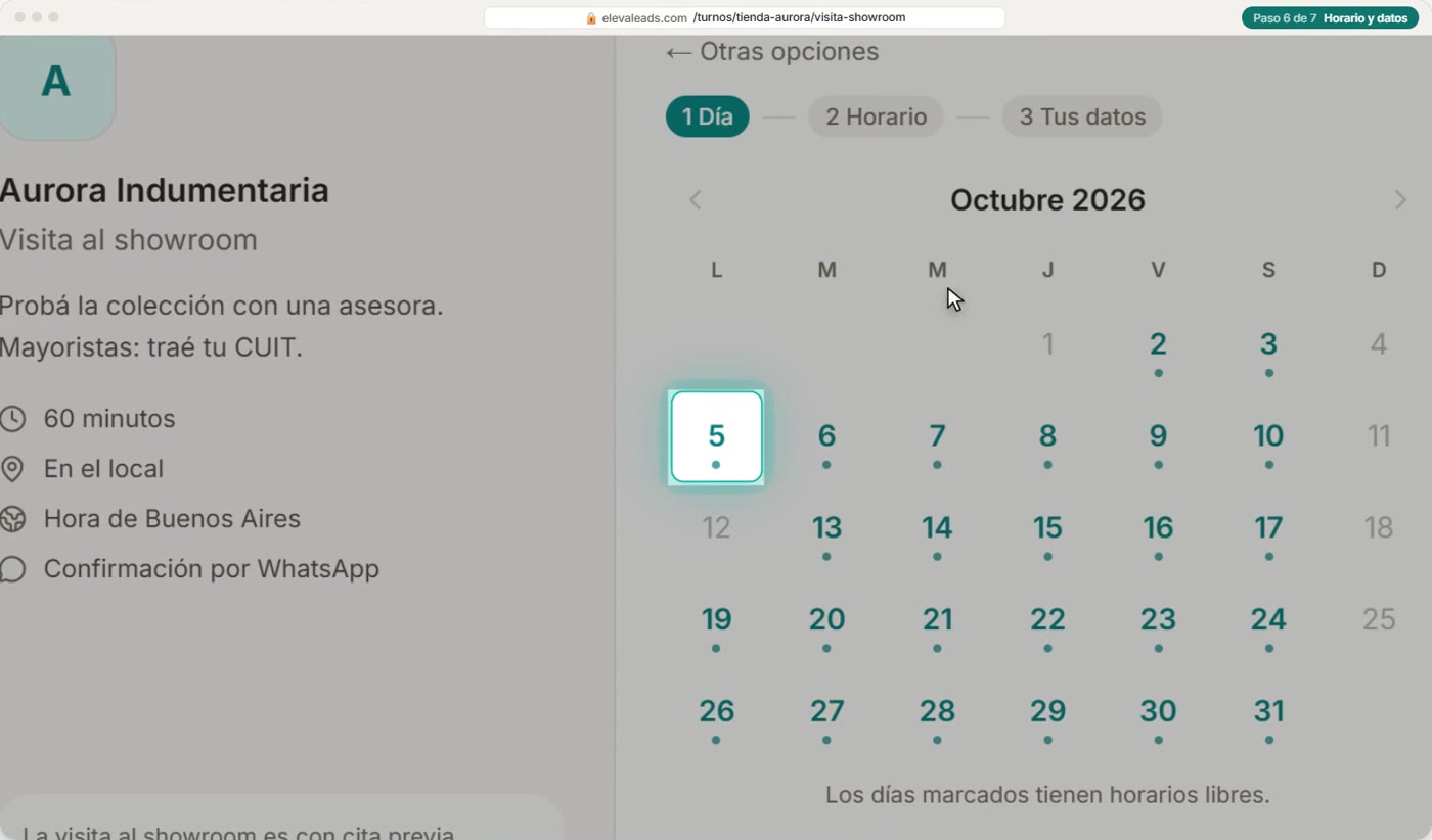 Horario y datos