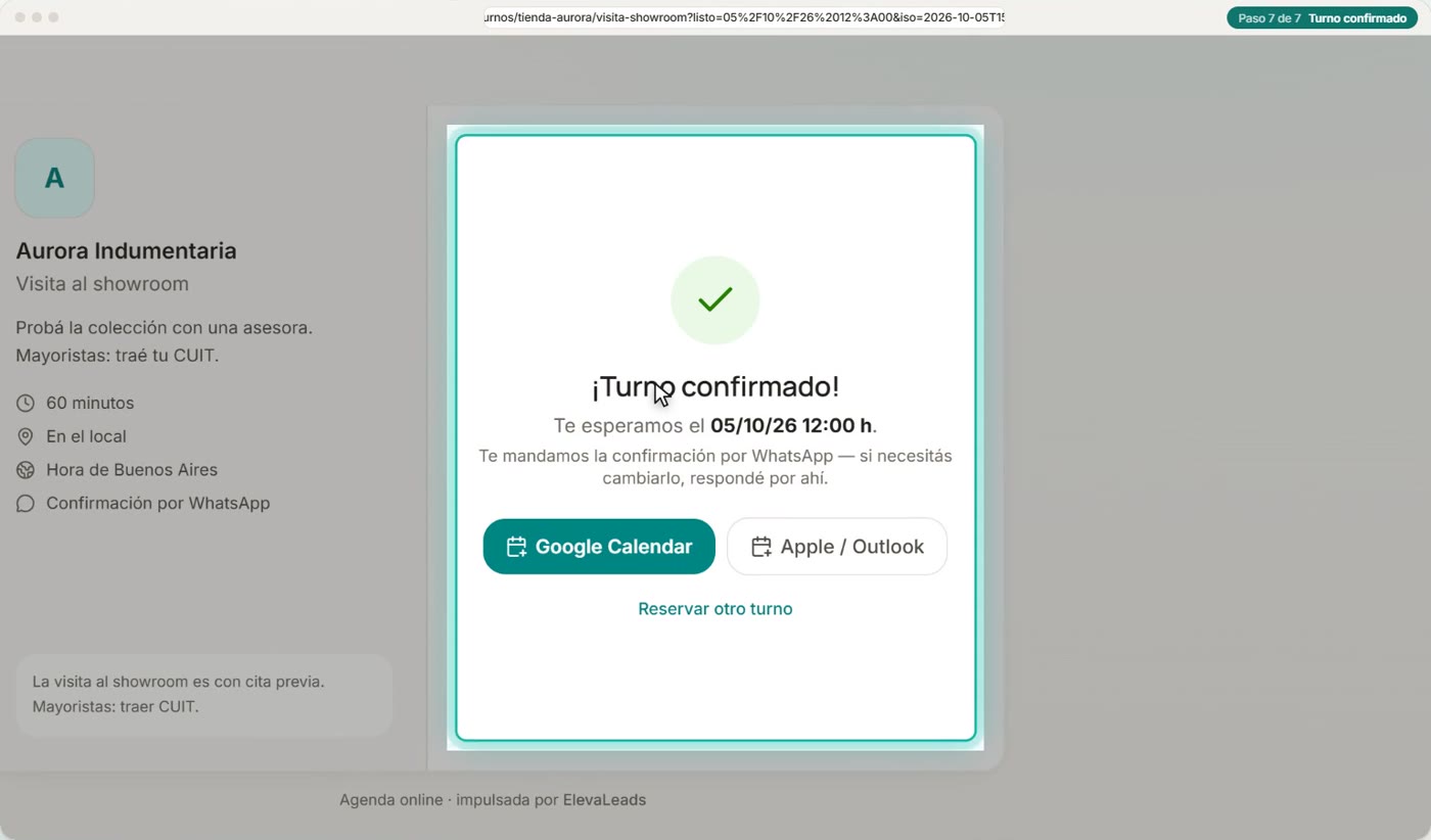 Turno confirmado