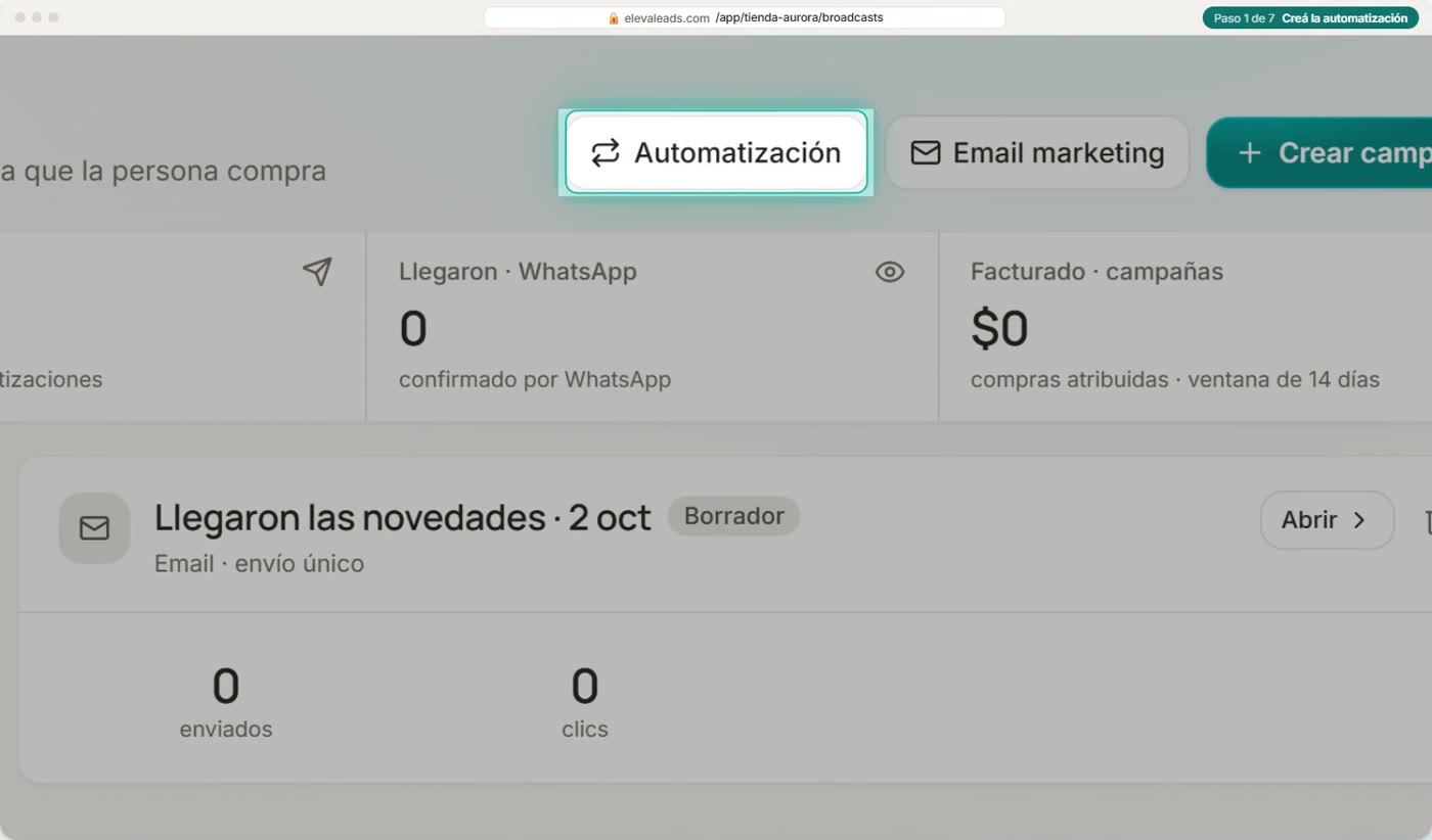 Creá la automatización