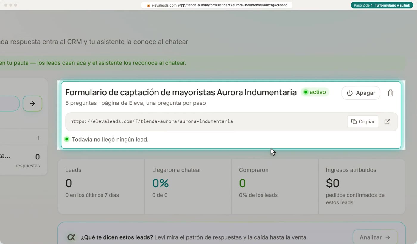 Tu formulario y su link