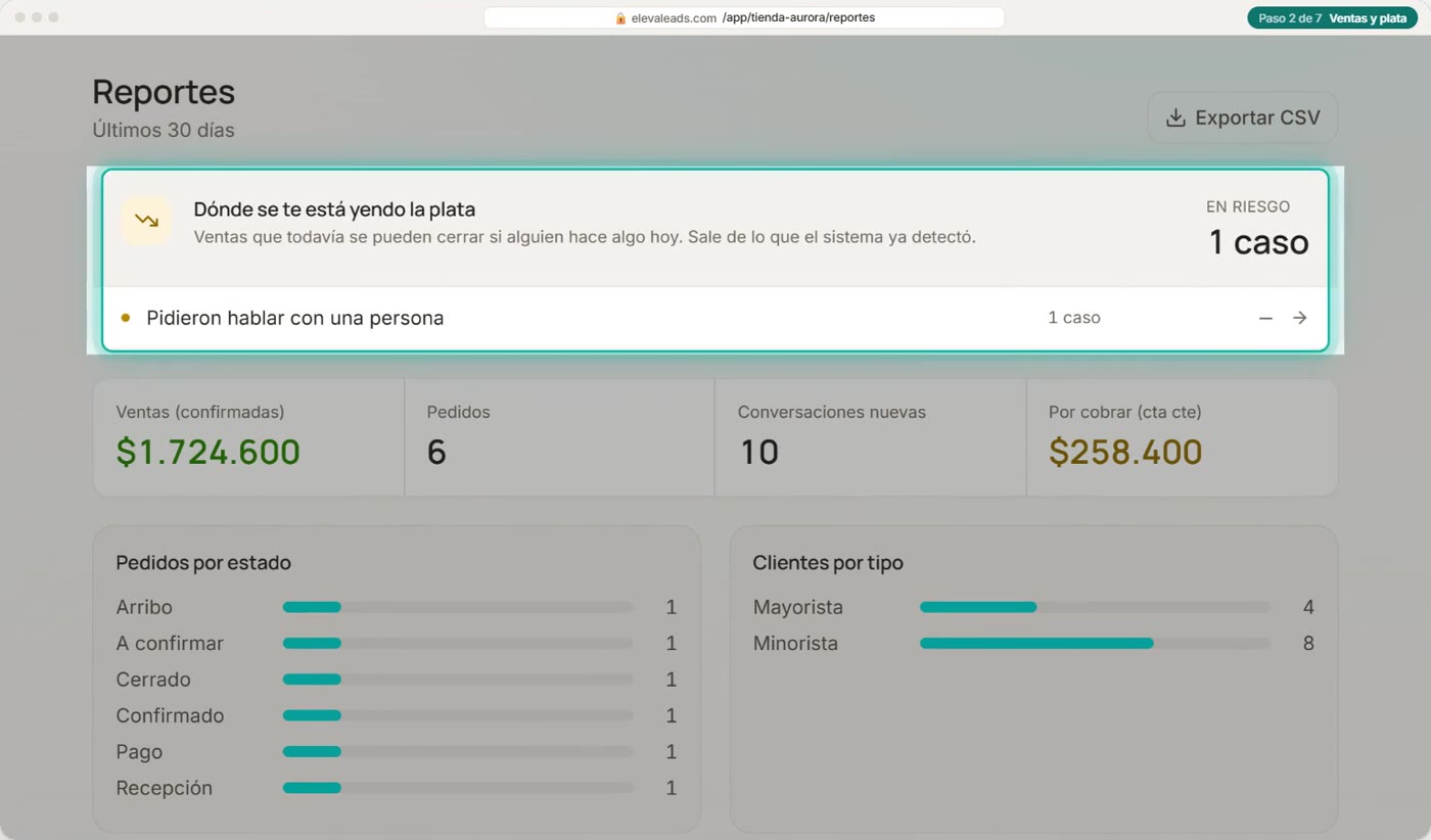 Ventas y plata